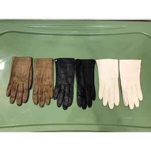 Vintage Leather Gloves Lot (3 Pairs)